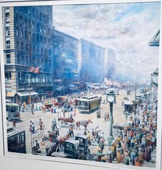 Chicago Early 1900’s/ State&Washington / Watercolor Painting;32×32”/44×44”Framed