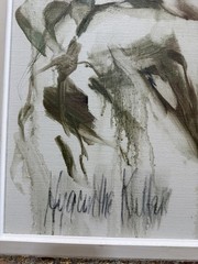 Vintage Hyacinthe Kuller Oil Painting Mother & Child Gold Leaf Frame 1966