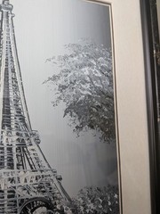 Vintage Caroline Burnett Oil Painting- Paris Eiffel Tower- Framed 12.5×15.5″