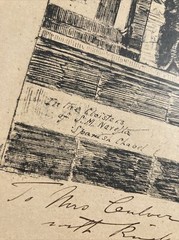 Antique Original Etching Spanish Chapel Cloister Door Signed James Mason B. 1710