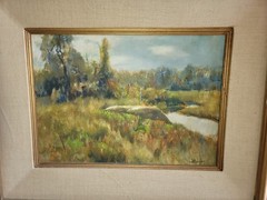 Original Frank Handlen Oil on board Painting listed Artist Kennebunkport, Maine