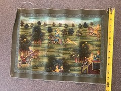 Rajasthani mughal painting on silk like material. Rare!!
