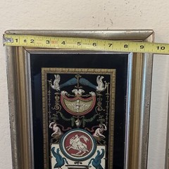 Pair of Neoclassical Reverse Paintings on Glass with Many Intricate Paintings