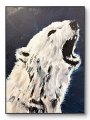 SAMATOWIC Original Polar Bear 12×16 Handpainted Living Room Signed Wall Art 471