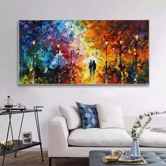 Modern Blue Abstract Hand Painted Oil Painting On Canvas landscape Home Decor