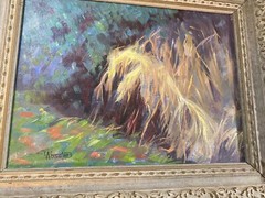 Louis Absalon „Abstract Scene“ Oil Painting – Signed And Framed