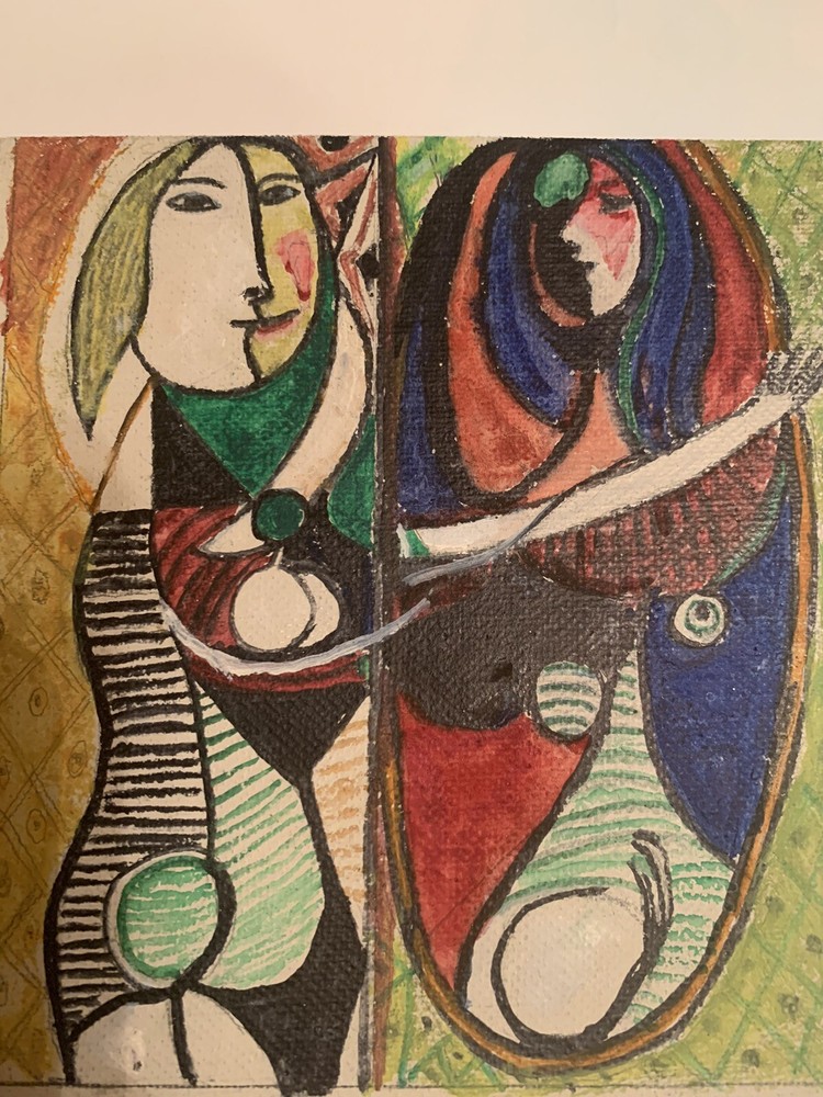 paintings on canvas original Abstract in Picasso style signed