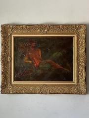 KENNETH WALTERS ANTIQUE MODERN ABSTRACT RECLINING WOMAN OIL PAINTING OLD VINTAGE