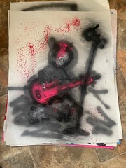 22×28 original art “guitar” stage music graffiti pop art Ody West painting