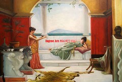 36×48″100%Hand Painted Oil,The Sweet Siesta Of A Summer Day,John William Godward