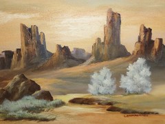 L. Broekemeier Signed Southwest Desert Landscape Oil Painting On Canvas