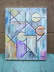 A SURE BET abstract new modern oil painting 8×10 canvas original signed Crowell