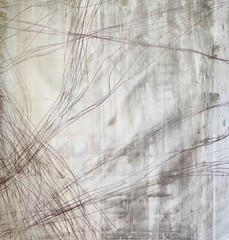 LARGE ABSTRACT ACRYLIC ON CANVAS PAINTING NEUTRAL COLORS