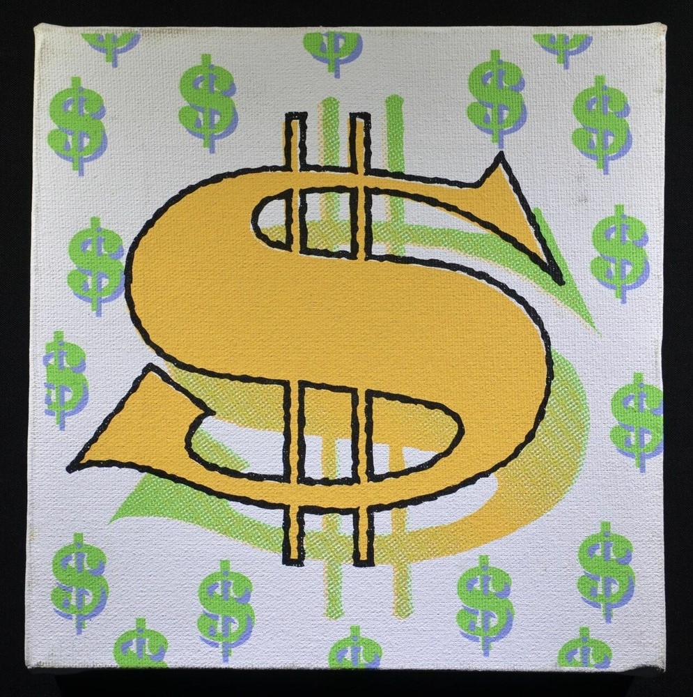 Framed. Steve Kaufman, Original “Money”. Hand signed SAK 149 on back.