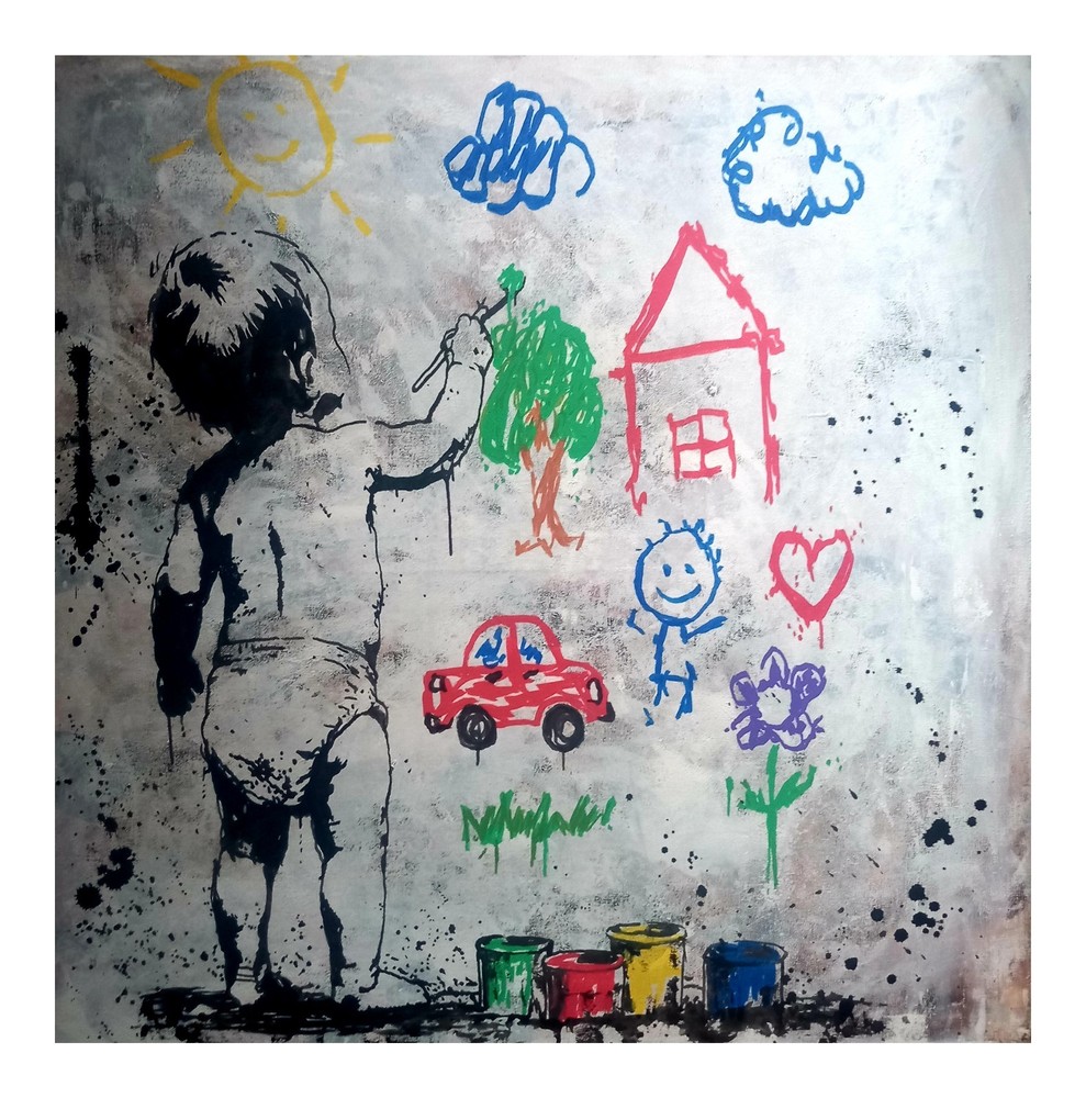 Original Painting Unique Signed Abstract Modern Art Painting Picture Art Banksy