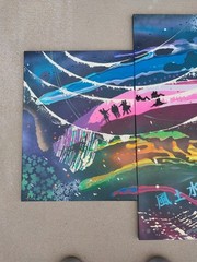Original Art Work RAINBOW abstract 4x Canvas. 2 Are 18×24 Inch And 2 Are 12×30