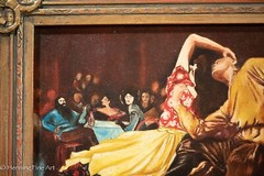Stunning Vintage Oil Painting of 1950’s Swing Dancing, Unsigned, Framed & FINE!