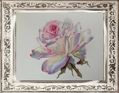 HYPERREALISM Flowers VINTAGE PINK Rose Original Artwork Painting Floral Gift A4