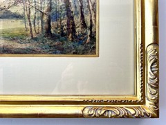 Turn of century Watercolor Cayuga Lake Percy Gray 1869-1952, listed NY/CA artist