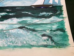 Original Signed Rodney Hilton Brown Painting & Print ~ Sailing Boat Race Captain