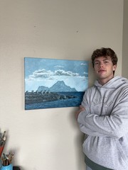 “Mountain On The Horizon” 18 in x 24 in Original Landscape Oil Painting