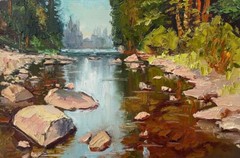 Original oil painting Yosemite National Park Hand painted Landscape wall art