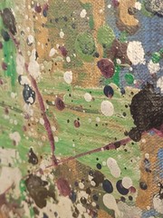 AFTER? JACKSON POLLOCK ALUMINUM DRIP PAINTING, PERFECT MARBELIZATION