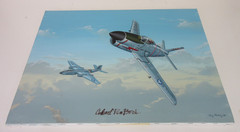 Raymond Waddey Painting US F-86D Sabre and B-57 Canberra, Signed Ron Beck 18×24″