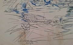 Painting Watercolour Landscape Marin Boat “ Antibes Au Lighthouse “ Signed