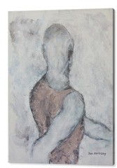 Male Ballet Dancer Back Portrait Original Expressionistic Painting on Canvas