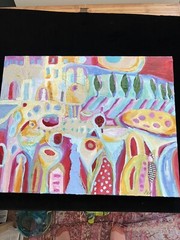 “Life Of Joy” Lg Original Mixed Media Painting 28”x22”Abstract AcrylicPainting