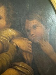 After Raphael (19TH Cen-ry) : Holly Family , Oil On Canvas , Entitled Verso