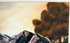 14″ Oil Painting Canvas Lea Mikel Summer Mountainscape Amazing River Art #6