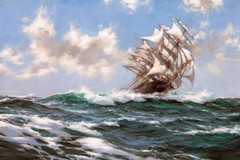 Montague Dawson Sunflecked Foam Reproduction – Giclee Canvas/Paper/Stretched