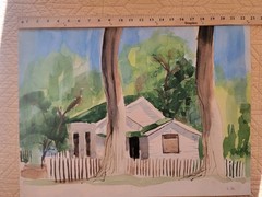 Painting Water Color Pencil On Paper Signed C. Sp. Carl Sprinchorn .