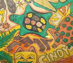 Old Vtg 1970s Belleville Ill Watercolor Pen Painting Psychedelic Art Peace Love