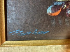 Vintage Oil Still Life Painting Fruit Signed M.Sakov 19 1/2 Length X 23 1/2 IN