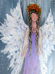 ORIGINAL Painting „ANGEL “ impasto ACRYLIC 10″x 8″ by Olga Diduh.