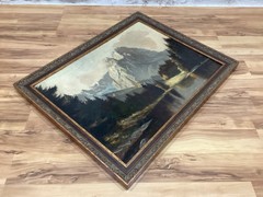 Vintage Original OIL PAINTING on Canvas Die Waxensteine Garmisch Germany