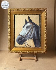 Knud Edsberg (1911) Fine Large Impressive Horse Portrait Oil. 1968. COA