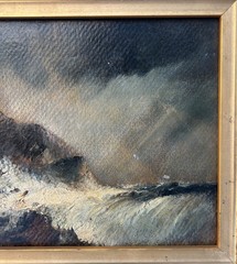 Attributed to John Constable RA (1776–1837) Oil on Panel Stormy Seascape Paint