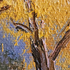 LANDSCAPE PAINTING river through trees canvas art in wood frame SIGNED by artist