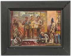Sergei Khokhalev (1916-ca.2000) „Construction Workers“, 1965, Watercolor