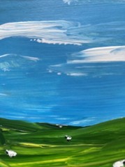 Landscape , 4/6 Hand Painted On Paper, Acrylic