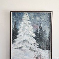 Large Jack Andrew Original Oil Painting Winter Forest Snow Pine Landscape MCM