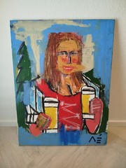 Painting MANUEL MANÉ | “Mona Lisa” | Unique 1/1 | 80 x 60cm | ON STRETCHER FRAME