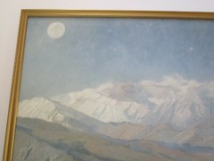 JOHN COMER OIL PAINTING LARGE MOUNTAIN TRANQUIL LANDSCAPE AMERICAN IMPRESSIONIST