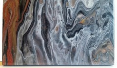 Fluid Acrylic Pour Painting – Original Art 11 x 14 Inch Cradled Wood – SEE VIDEO