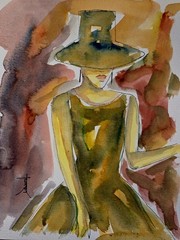ORIGINAL African American Urban Watercolor painting „Made In The Shade 7“