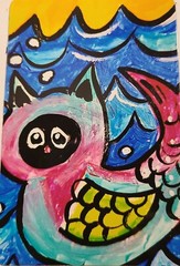 „NEW“ NOT ACEO „PURRMAID CAT #2 “ 3.5X5.5 ART MAGNET 2000-now